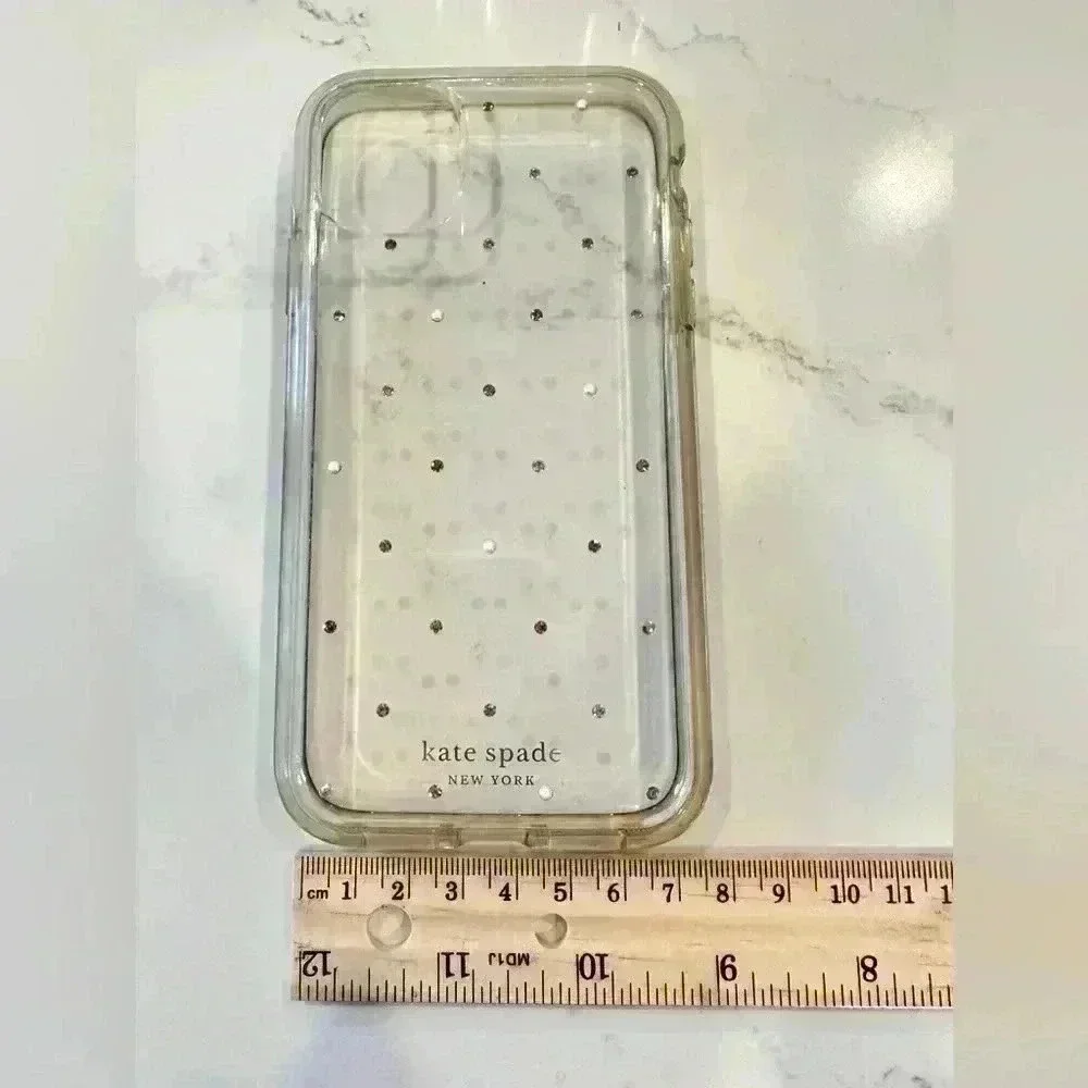 Kate Spade iPhone 7 or iPhone 8 Case/Clear w/faux diamonds/pearls